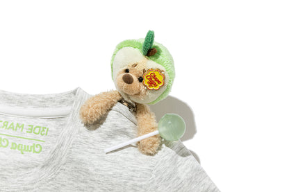 13DE MARZO Fruit Illustration Fitted T-shirt Grey