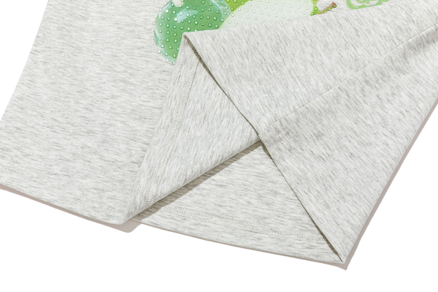 13DE MARZO Fruit Illustration Fitted T-shirt Grey