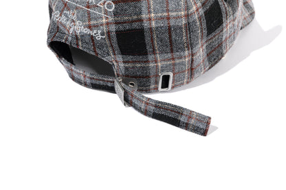 13DE MARZO Rolling Stones Devil Horn Plaid Cap Grey