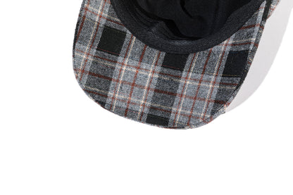 13DE MARZO Rolling Stones Devil Horn Plaid Cap Grey