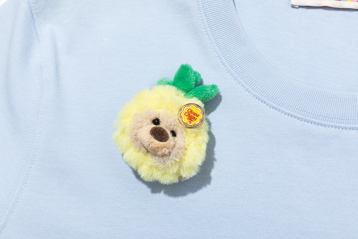 13DE MARZO x Chupa Chups Bear Print with Rhinestone T-shirt Blue