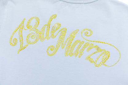 13DE MARZO x Chupa Chups Bear Print with Rhinestone T-shirt Blue