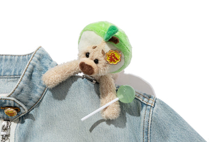 13DE MARZO x Chupa Chups Zip-Up Denim Jacket Blue