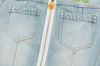 13DE MARZO x Chupa Chups Zip-Up Denim Jacket Blue