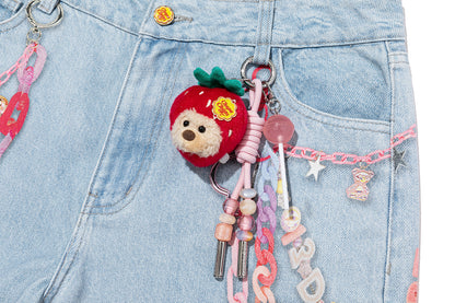 13DE MARZO x Chupa Chups Charm Chain Printed Jeans Blue