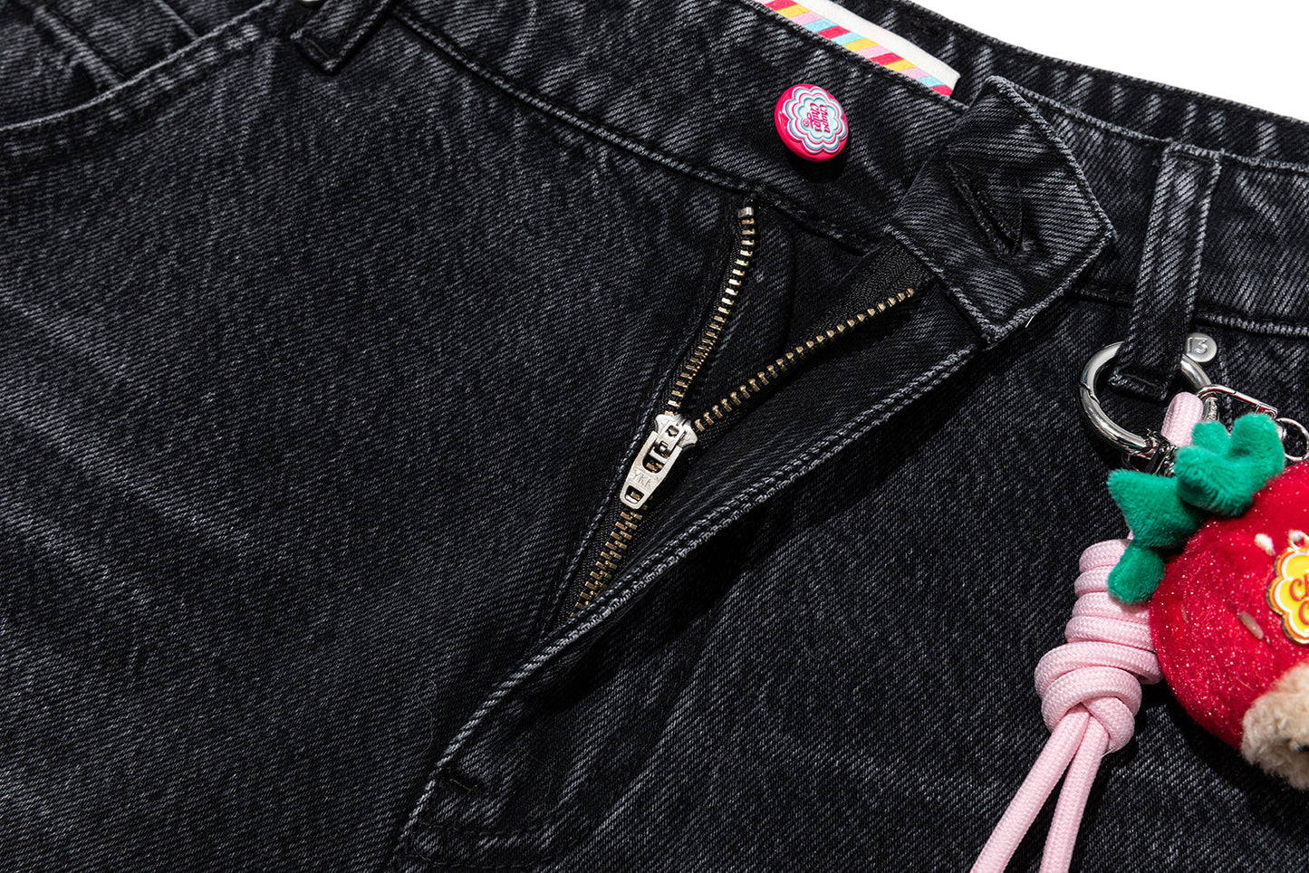 13DE MARZO Ripped Cropped Jeans Black