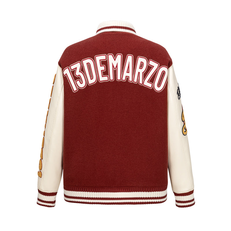 13DE MARZO Doozoo Retro Instruments Baseball Jacket Red