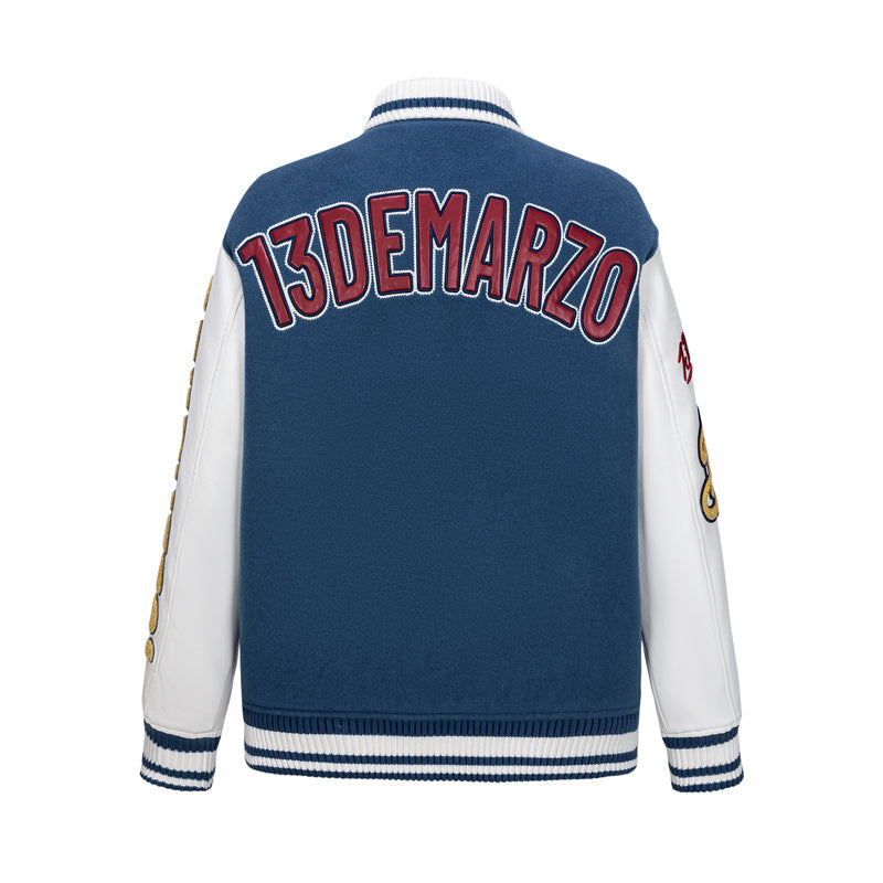 13DE MARZO Doozoo Retro Instruments Baseball Jacket Blue