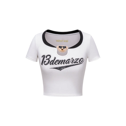 13DE MARZO Collision Colour Slim Top White