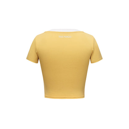 13DE MARZO Collision Colour Slim Top Yellow