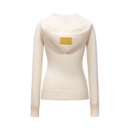 13DE MARZO Bear Knit Fit Hoodie Beige