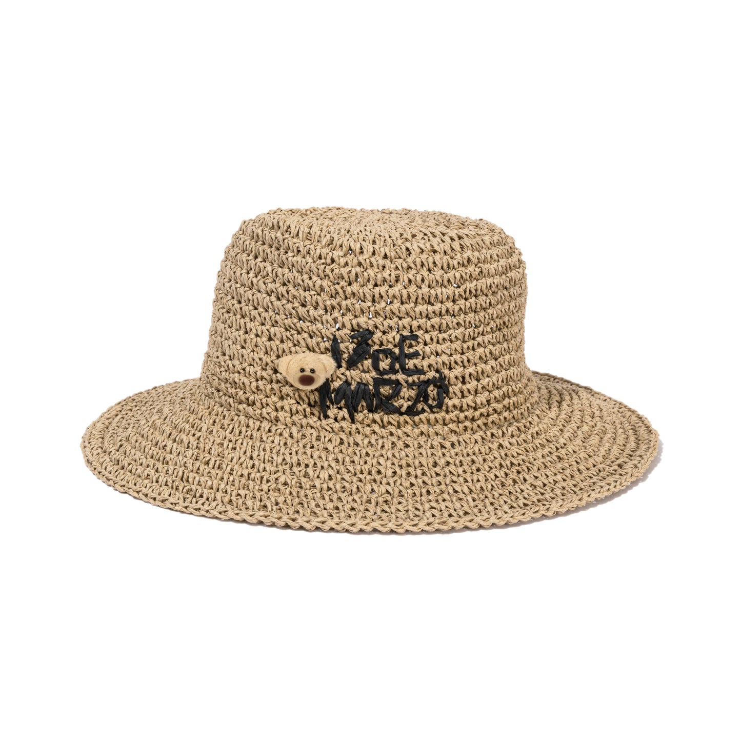 13DE MARZO Woven Straw Hat Khaki