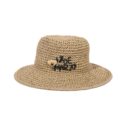 13DE MARZO Woven Straw Hat Khaki