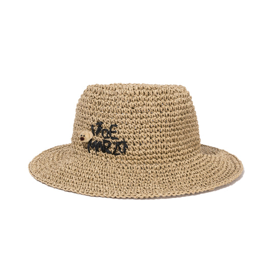 13DE MARZO Woven Straw Hat Khaki