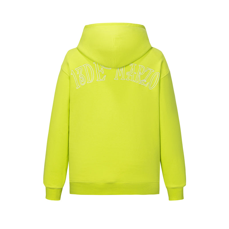 13DE MARZO Doozoo Pocket Bear Hoodie Neon Green
