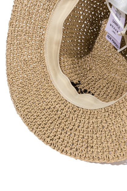 13DE MARZO Woven Straw Hat Khaki
