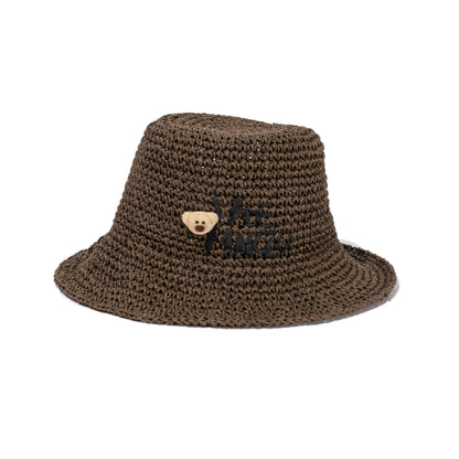 13DE MARZO Woven Straw Hat Brown
