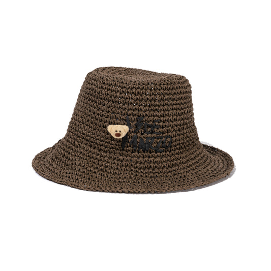 13DE MARZO Woven Straw Hat Brown