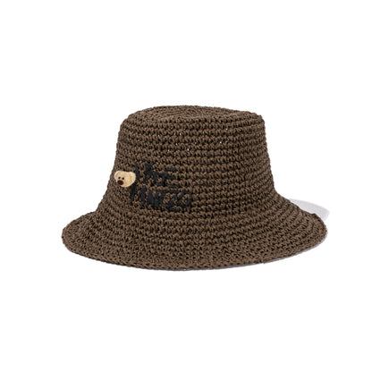 13DE MARZO Woven Straw Hat Brown