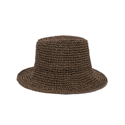 13DE MARZO Woven Straw Hat Brown