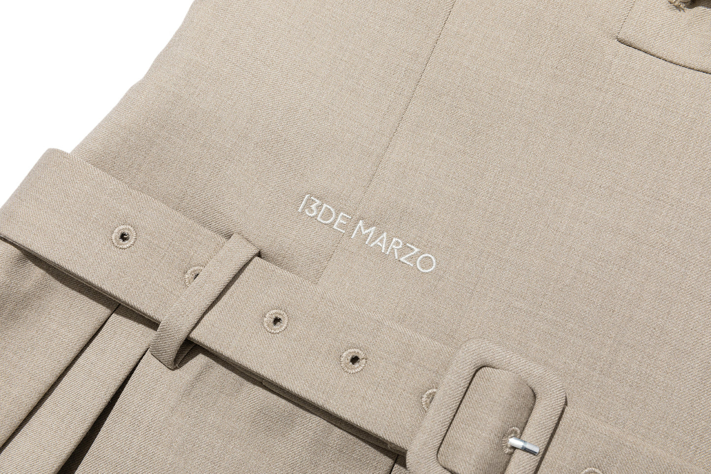 13DE MARZO Sailor Collar Dress Two-Piece Set Khaki