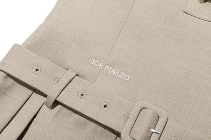 13DE MARZO Sailor Collar Dress Two-Piece Set Khaki