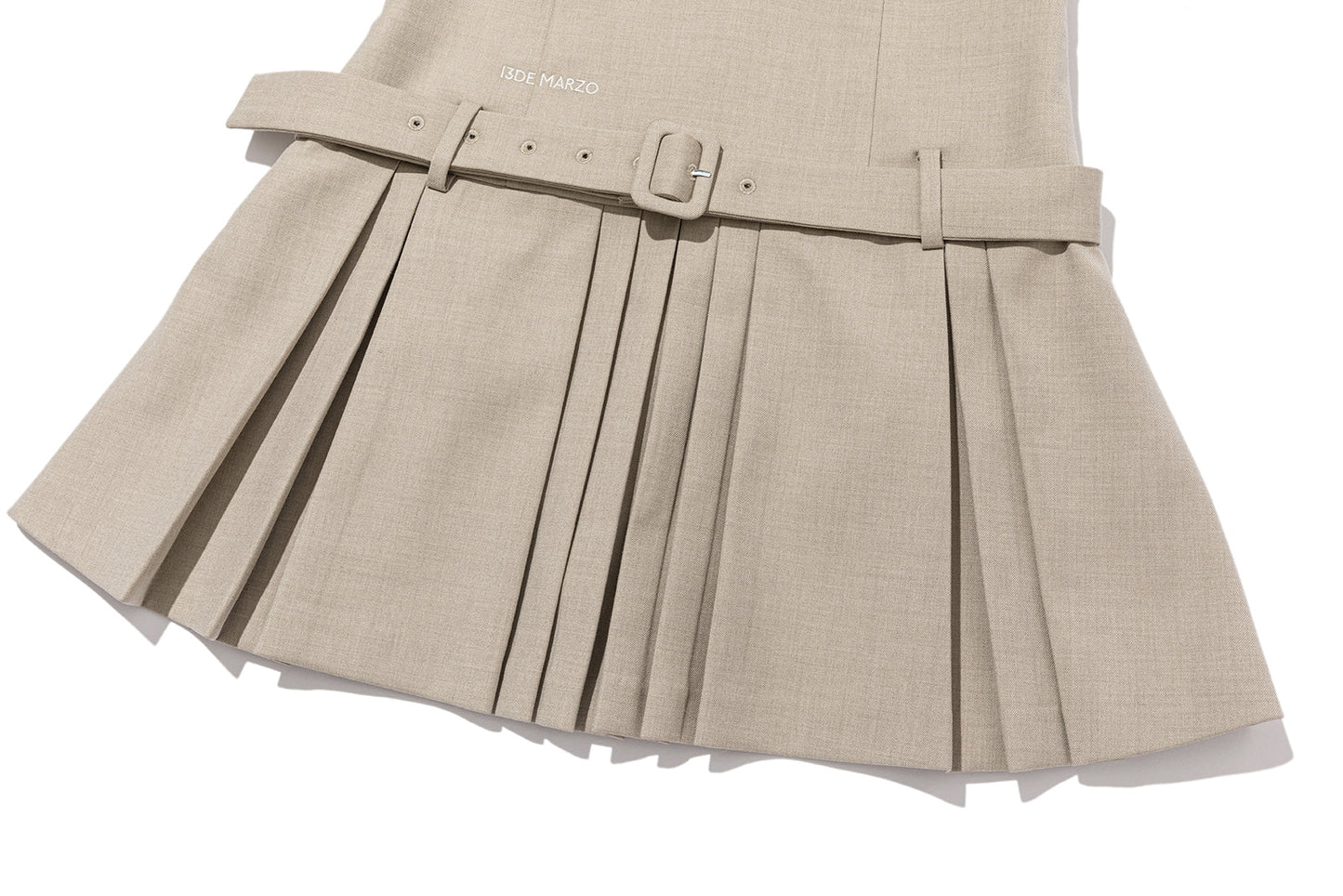13DE MARZO Sailor Collar Dress Two-Piece Set Khaki