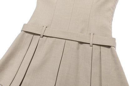 13DE MARZO Sailor Collar Dress Two-Piece Set Khaki
