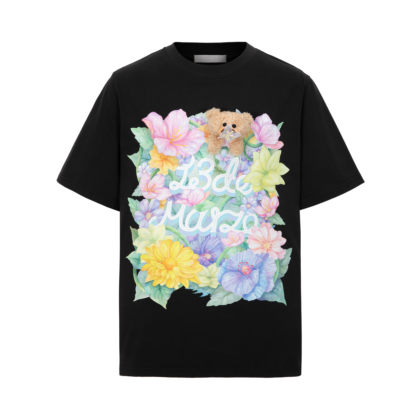 13DE MARZO Butterfly Bush T-shirt Black