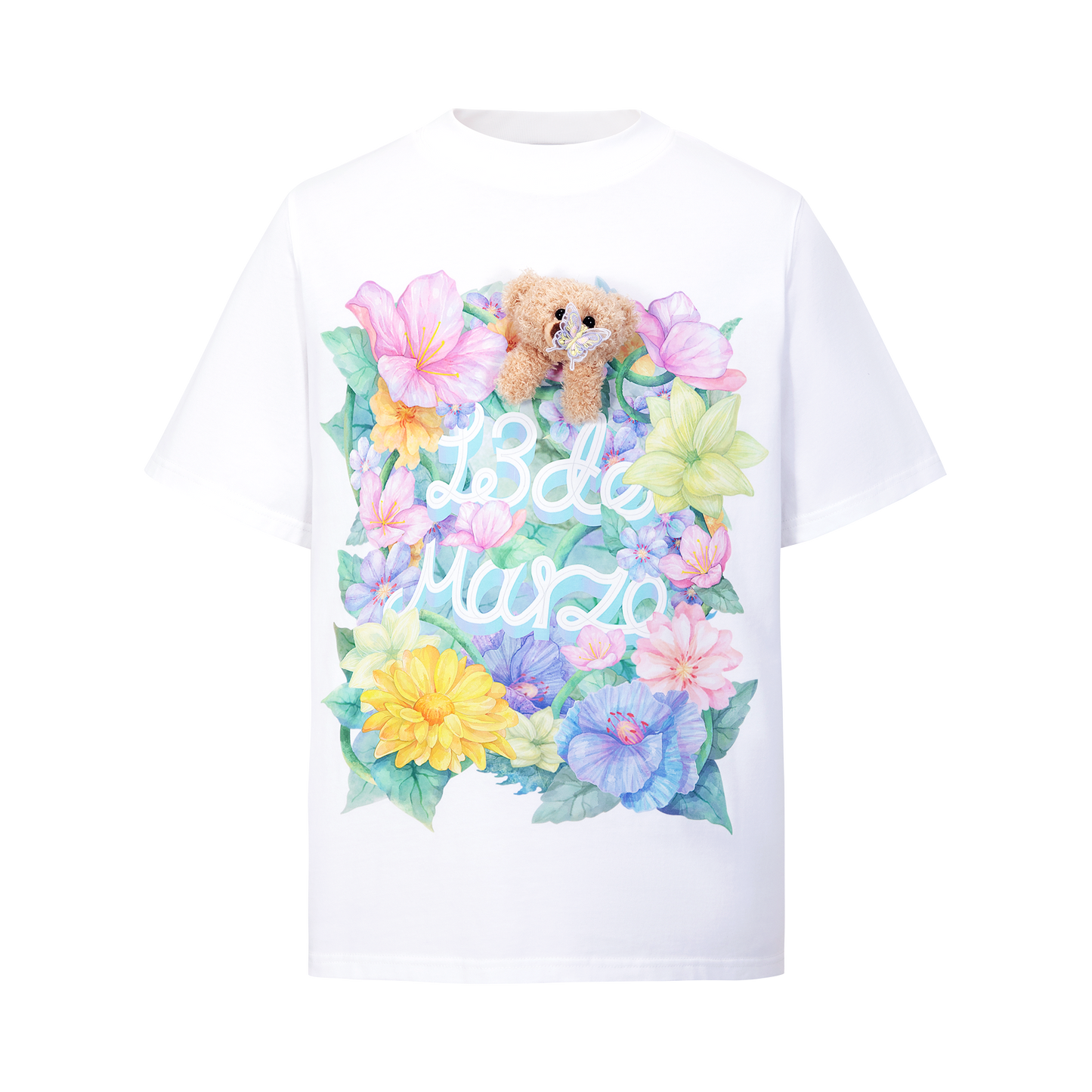 13DE MARZO Butterfly Bush T-shirt White