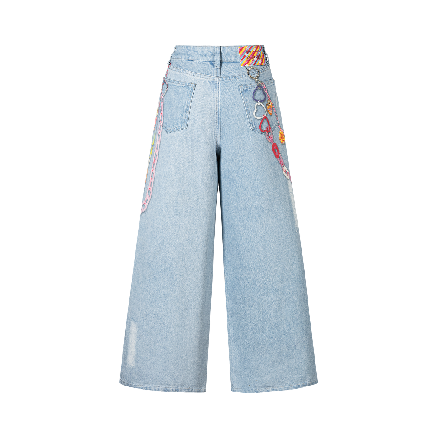 13DE MARZO x Chupa Chups Charm Chain Printed Jeans Blue