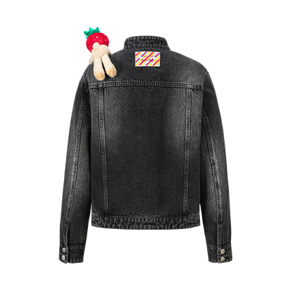 13DE MARZO x Chupa Chups Zip-Up Denim Jacket Black
