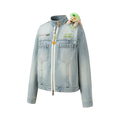 13DE MARZO x Chupa Chups Zip-Up Denim Jacket Blue
