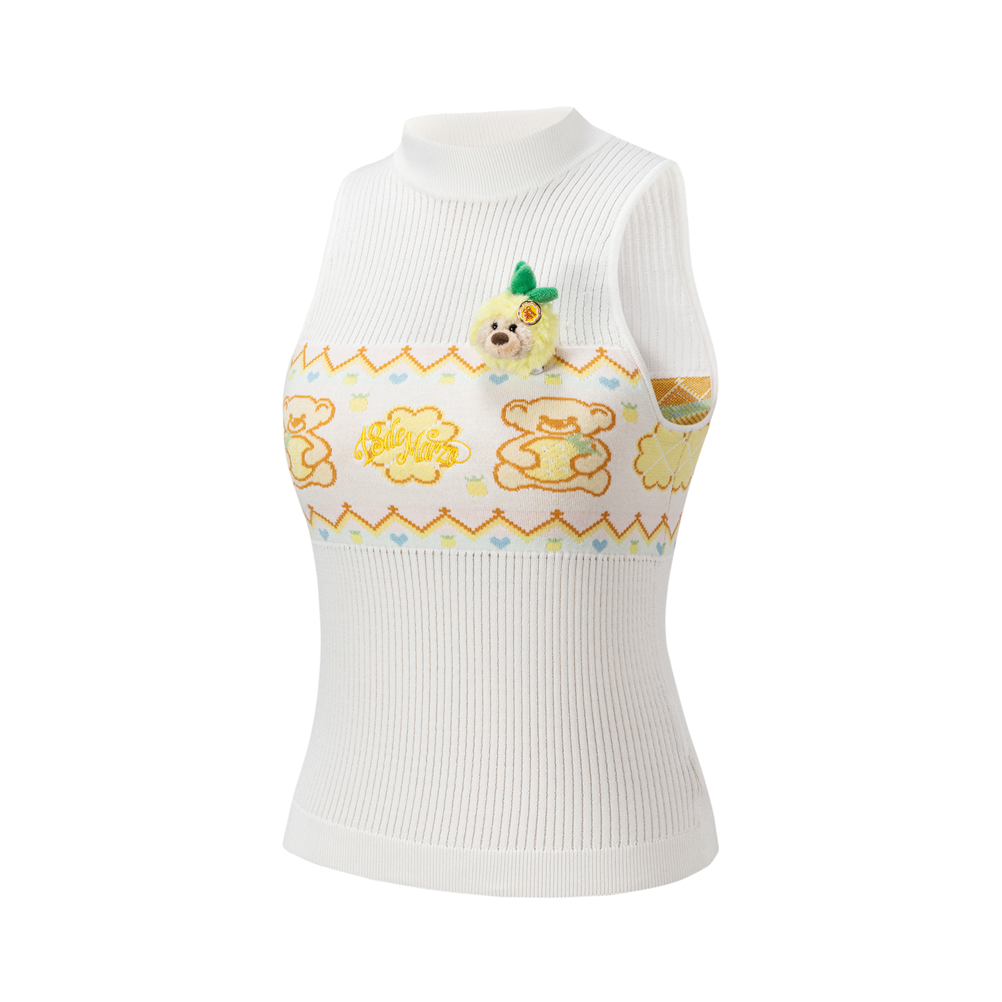 13DE MARZO Candy Color Knitted Vest White