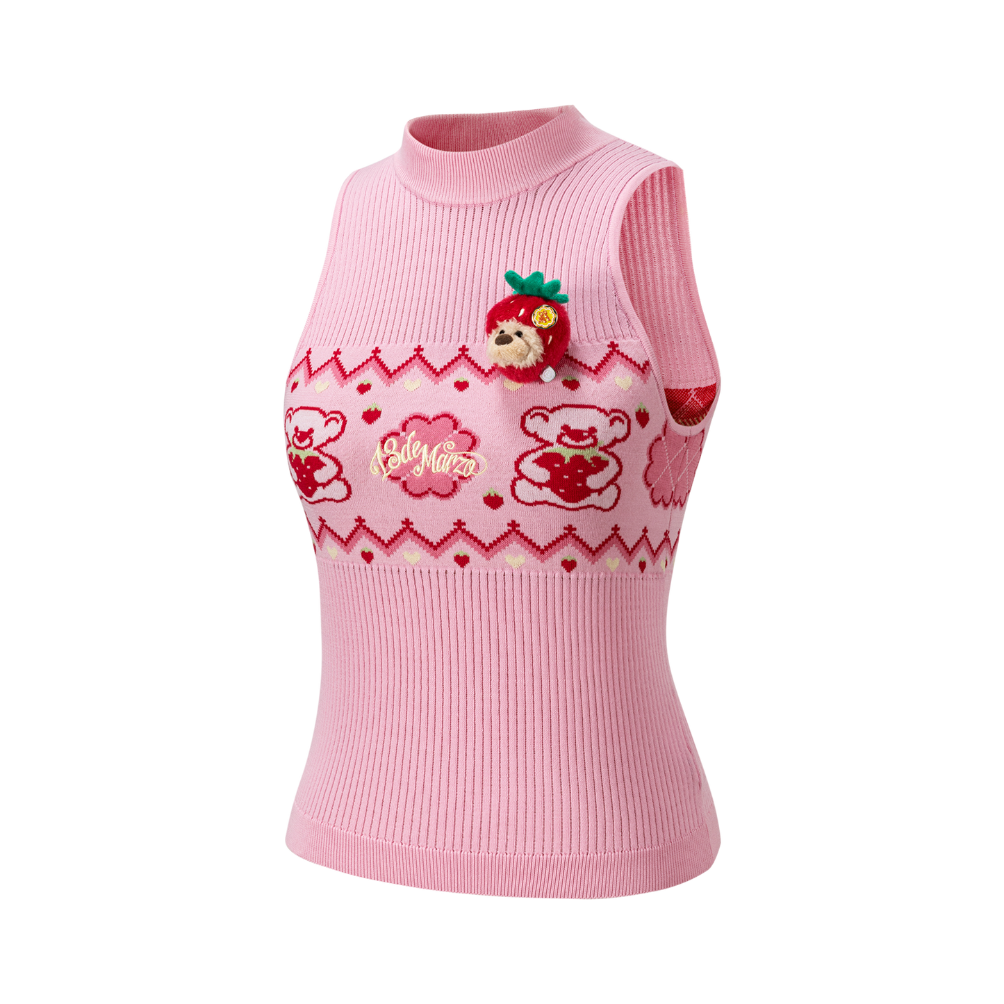 13DE MARZO Candy Color Knitted Vest Pink