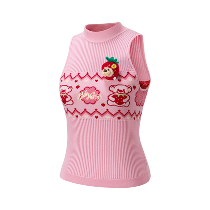 13DE MARZO Candy Color Knitted Vest Pink