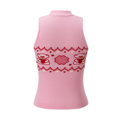 13DE MARZO Candy Color Knitted Vest Pink