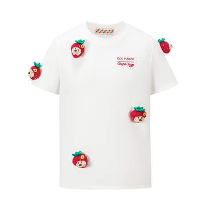 13DE MARZO x Chupa Chups Bear Print with Rhinestone T-shirt White