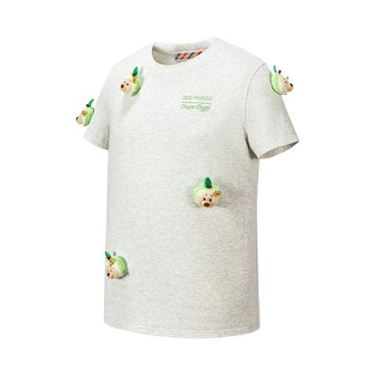 13DE MARZO x Chupa Chups Bear Print with Rhinestone T-shirt Grey