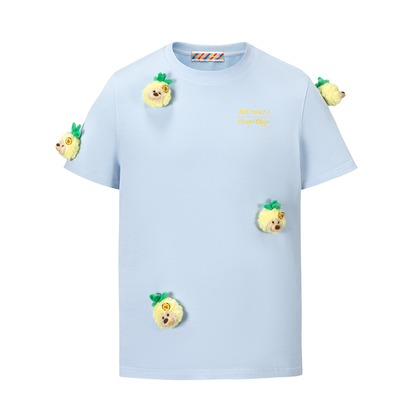 13DE MARZO x Chupa Chups Bear Print with Rhinestone T-shirt Blue