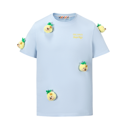 13DE MARZO x Chupa Chups Bear Print with Rhinestone T-shirt Blue