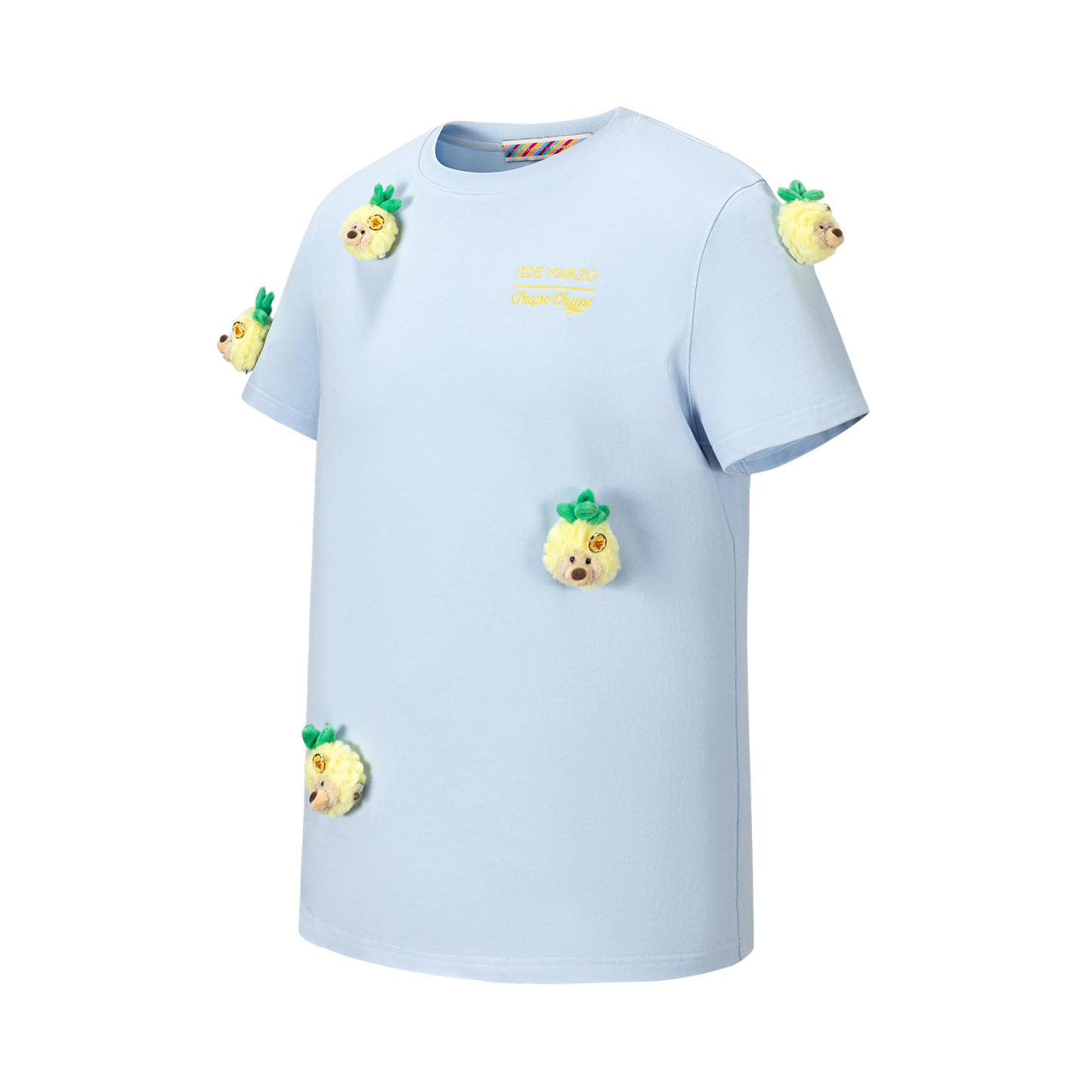 13DE MARZO x Chupa Chups Bear Print with Rhinestone T-shirt Blue