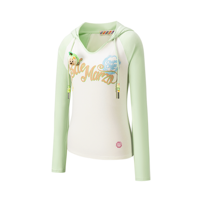 13DE MARZO Raglan Sleeve Hooded Long Sleeve Green