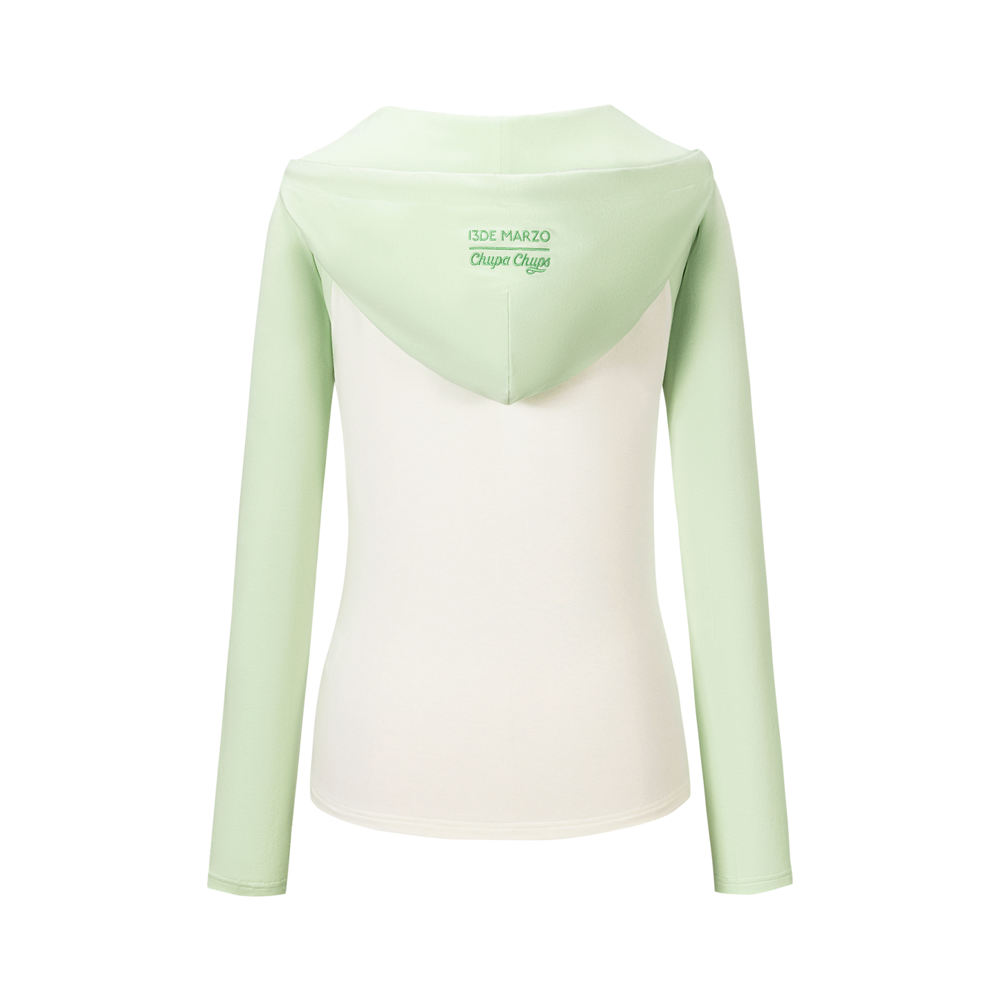 13DE MARZO Raglan Sleeve Hooded Long Sleeve Green