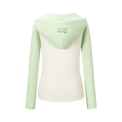 13DE MARZO Raglan Sleeve Hooded Long Sleeve Green