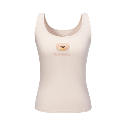 13DE MARZO Bear Basic Tank Beige