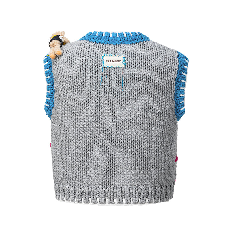 13DE MARZO Tailor Bear Tools Knit Vest Grey