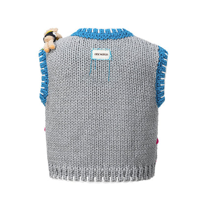 13DE MARZO Tailor Bear Tools Knit Vest Grey