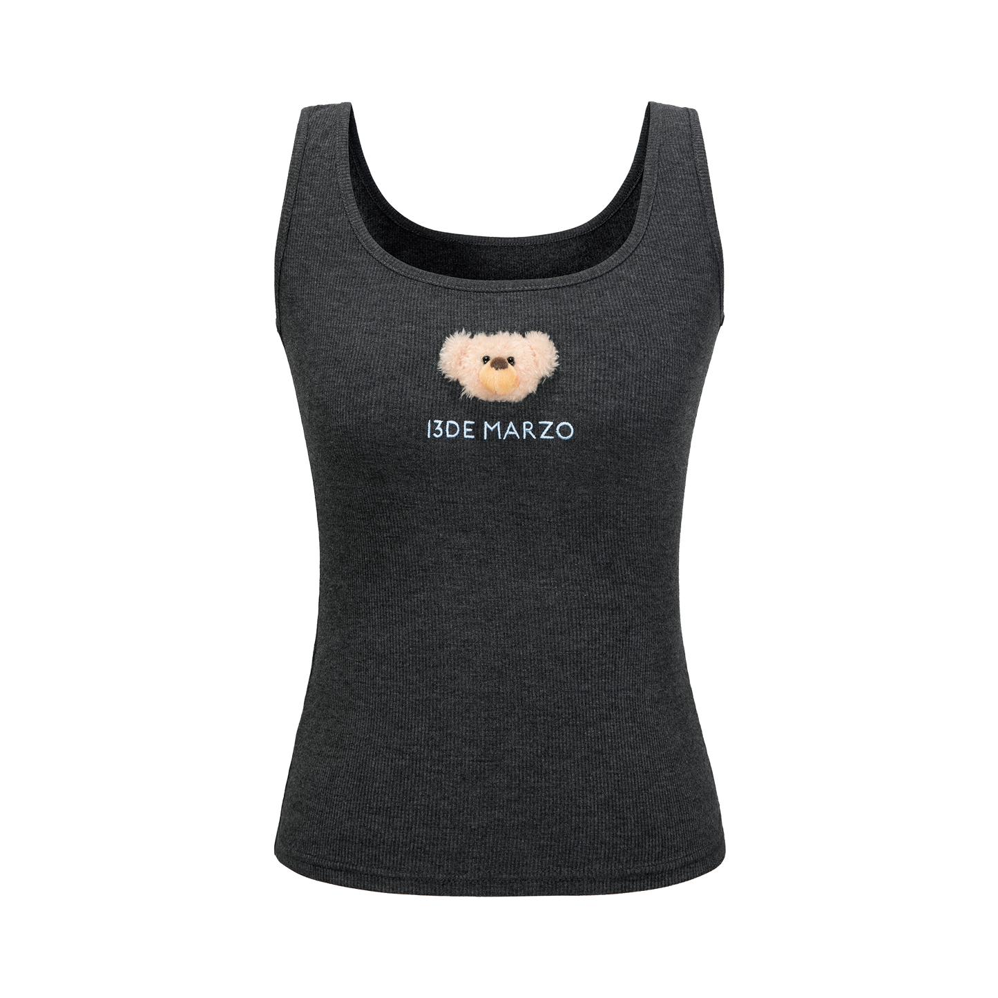 13DE MARZO Bear Basic Tank Dark Grey