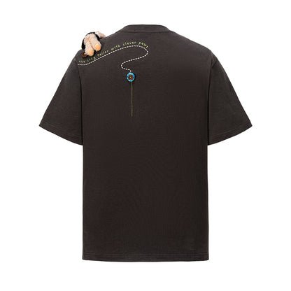 13DE MARZO Tailor Bear Printing T-shirt Dark Grey